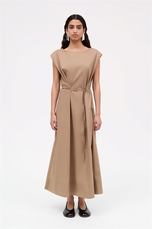MKTD STUDIO DAJA SHEER COTTON ORGANIC DRESS TAUPE